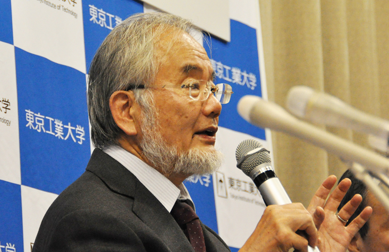 Ohsumi describes his happiness upon the receipt of the Nobel Prize