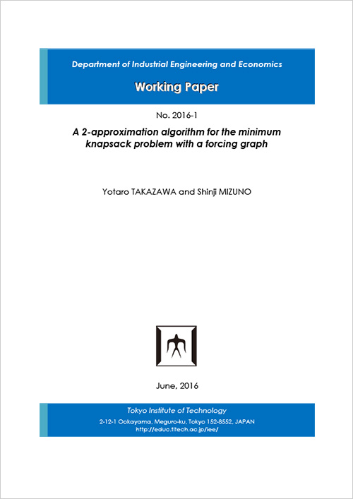 Department of Industrial Engineering and Economics Working Paper
