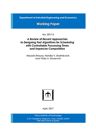 Department of Industrial Engineering and Economics Working Paper 2017-3