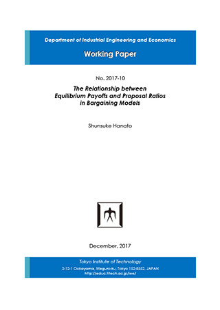 Department of Industrial Engineering and Economics Working Paper 2017-10