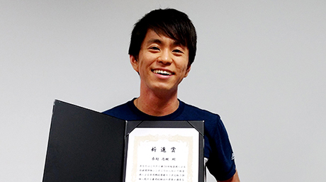 Naoki Kuwamura, Master's second grade in Inoue Sakaguchi Lab., received Best Presentation Award at The Japanese Society for Non-Destructive Inspection The 24th Symposium on Ultrasonic Testing.