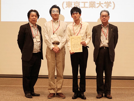 Chunyu Li(the 2nd person from the right), Akihiko Torii, Masatoshi Okutomi (the 2nd person from the left)