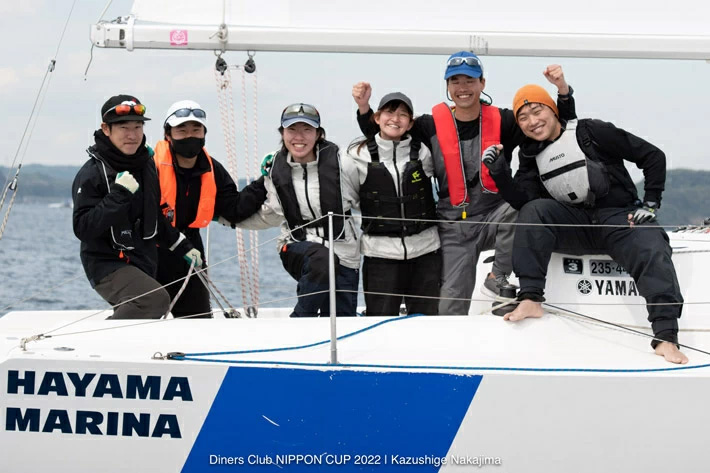 Winning team (from left): Kawai, Yakuwa, Hagiuda, Sato, Yokoyama, Horie