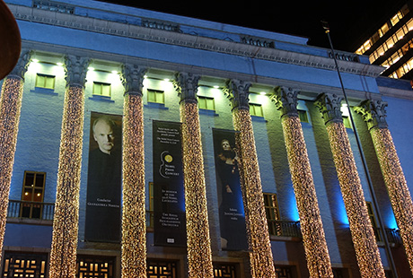 Stockholm Concert Hall illuminated