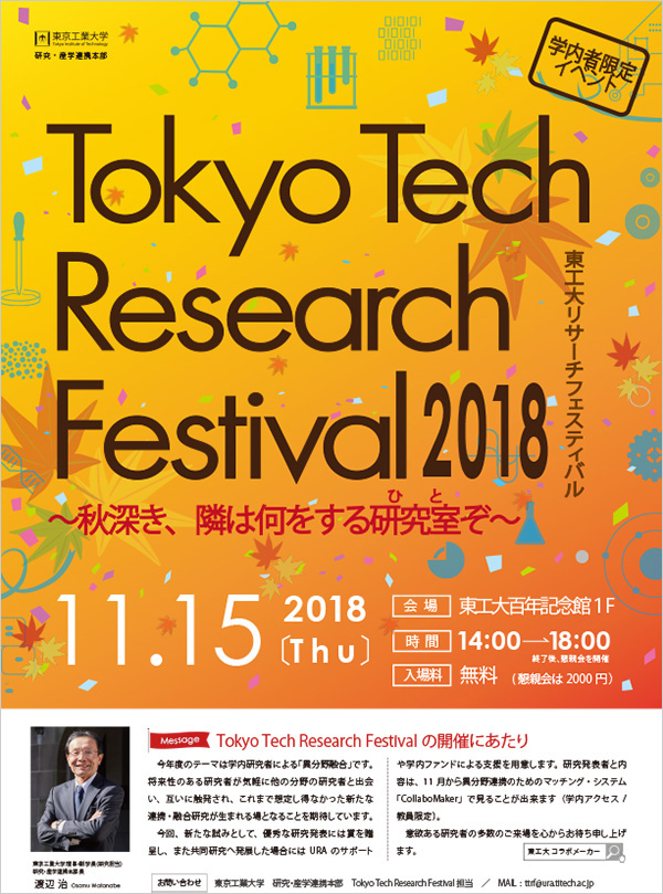 Tokyo Tech Research Festival 2018 チラシ