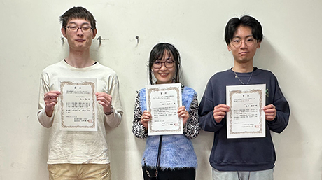 神谷・淺沼研究室の石川あおいさん、金井駿介さん、松本叡さんが日本薬学会第146年会で学生優秀発表賞を受賞