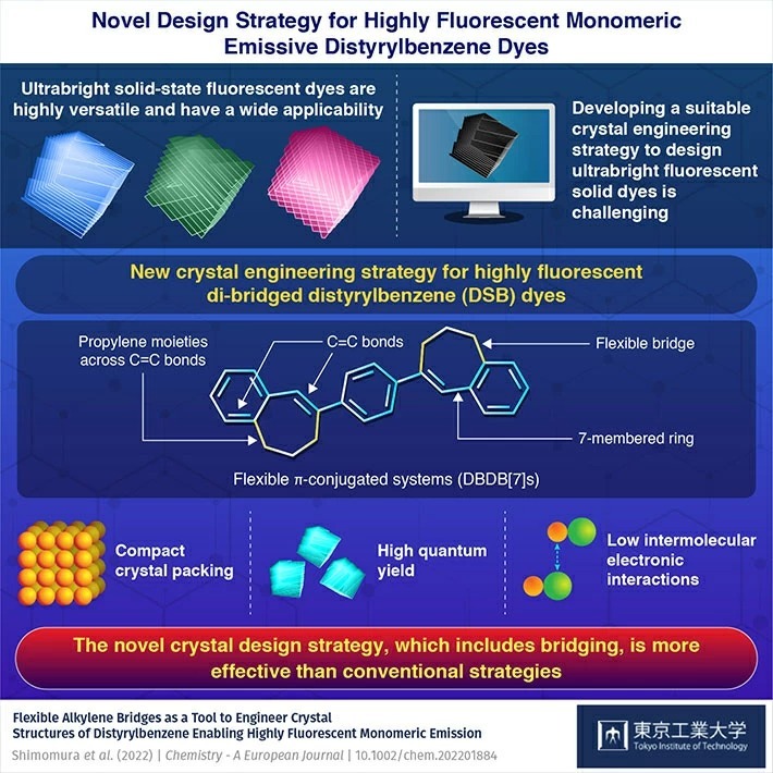Novel Design Strategy for Highly Fluorescent Monomeric Emissive Distyrylbenzene Dyes
