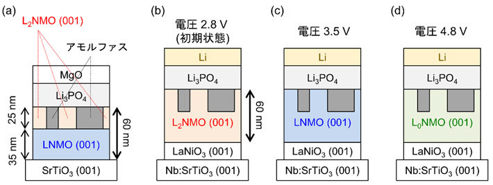 図2. LiNi0.5Mn1.5O4全固体電池における界面形成過程と充放電動作の概略図