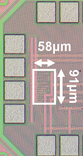本開発水晶発振回路のチップ写真