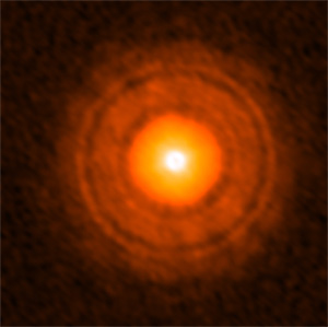 ALMA image of the disk around the young star TW Hydrae.