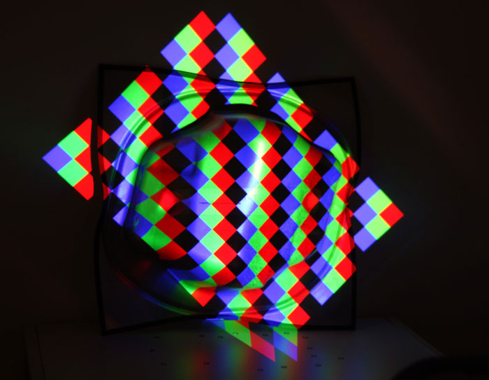 RGB image projected onto a target surface