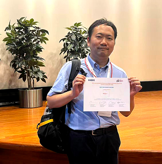 IEEE RO-MAN 2025でBest Reviewer Awardを受賞した李 勝 助教（Sheng Li）