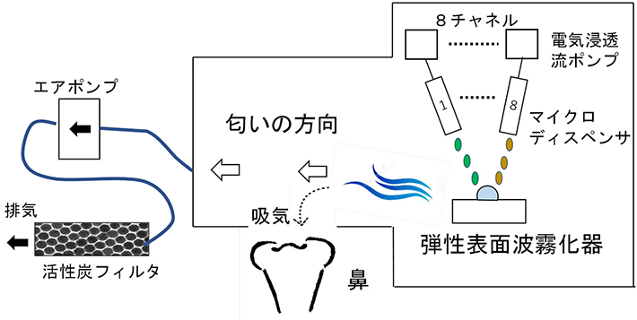 図1. ウェアラブル嗅覚ディスプレイの原理