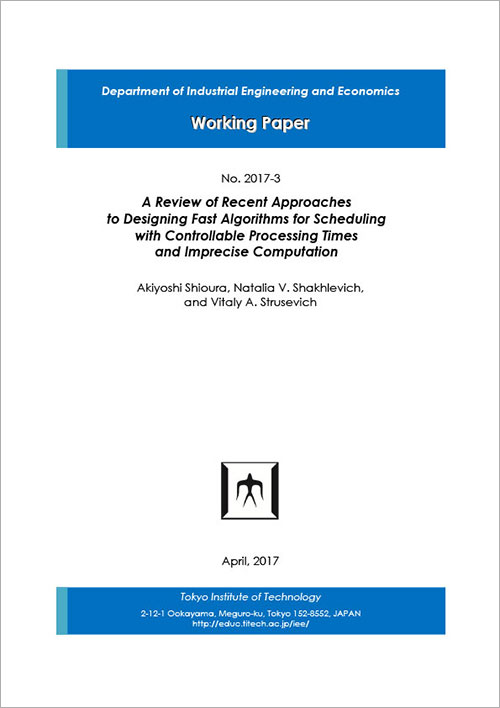 Department of Industrial Engineering and Economics Working Paper 2017-3