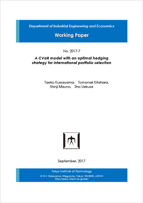 Department of Industrial Engineering and Economics Working Paper 2017-7