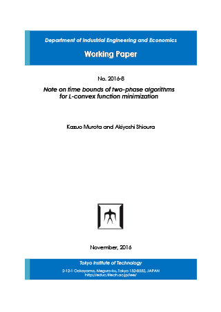 Department of Industrial Engineering and Economics Working Paper 2016-8