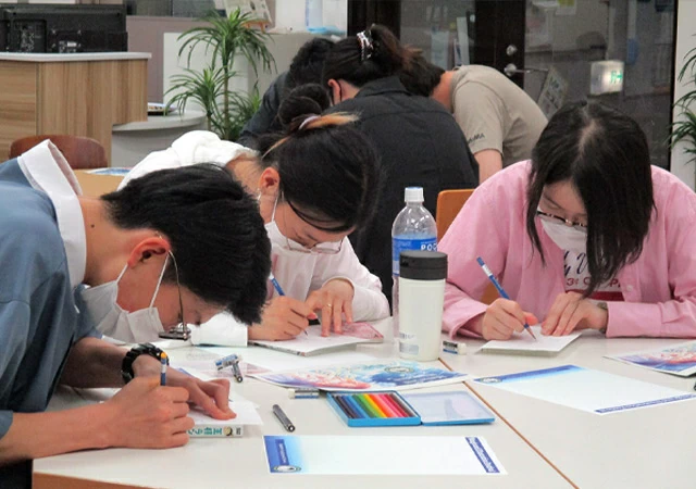 Participants focused on creating their own illustrations