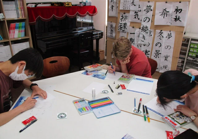 Participants focused on creating their own illustrations