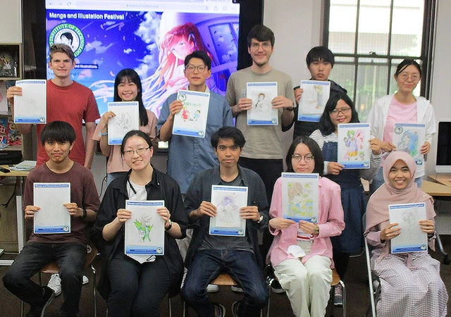 International students with their manga creations