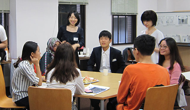 Meeting new friends over coffee, tea, and sweets.