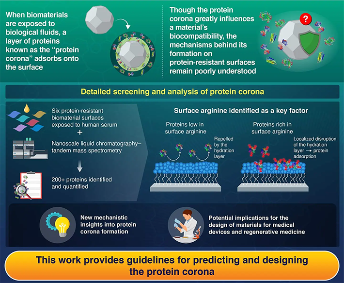 Chaotropic Surface Arginine Correlates With Protein Corona Formation on Anti-Fouling Biomaterial Surfaces: A Quantitative Proteomics and Protein Structure Study