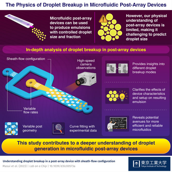 The Physics of Droplet Breakup in Microfluidic Post-Array Devices