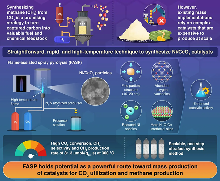 One-step synthesis of Ni/CeO2 catalyst with fine structure for CO2 methanation by flame-assisted spray pyrolysis