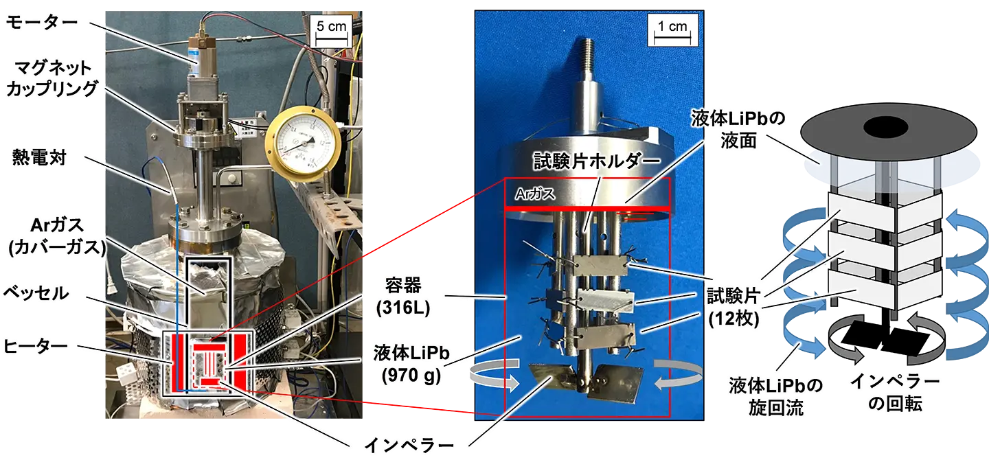 図1. 液体リチウム鉛攪拌流動場腐食試験装置