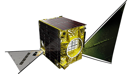 図2. 開発した無線機が搭載された革新的衛星技術実証4号機の小型実証衛星4号機（RAISE-4）&copy;JAXA