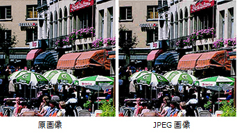 （左）原画像  （右）JPEG画像