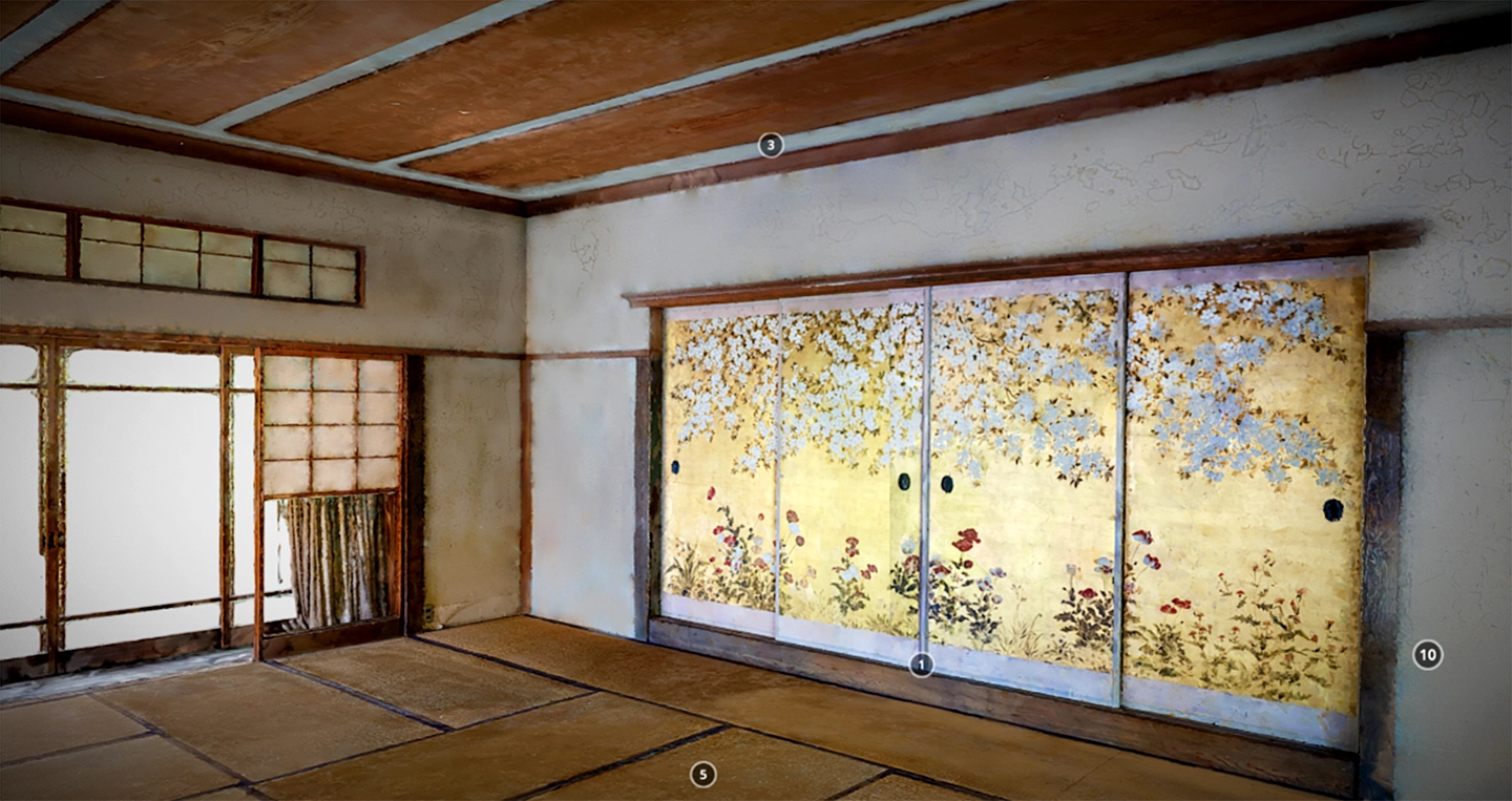 図1. 龍子記念館における持仏堂のデジタル展示（作成：ガイ・ギョウテン氏）